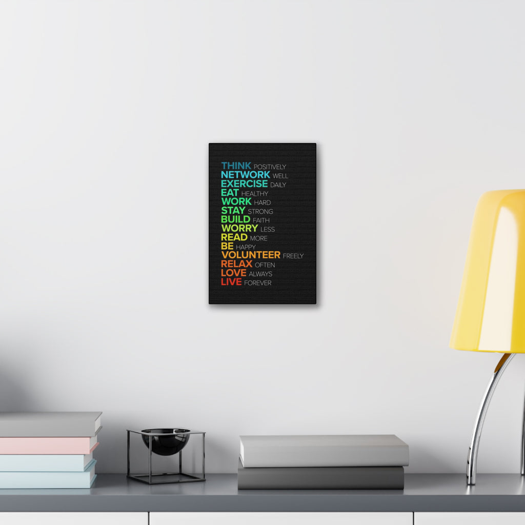 Motivational Daily Habits Canvas Print — Colorful Inspirational Wall Art